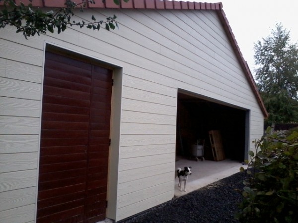 Garage ossature bois bardage Cedral vanille