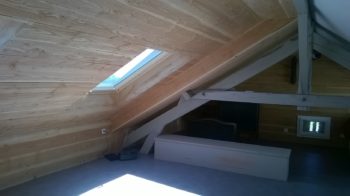 Aménagement combles bardage douglas Auvergne Velux